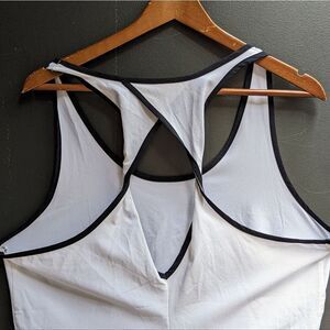 Fabletics White Tank Top with Black Trim